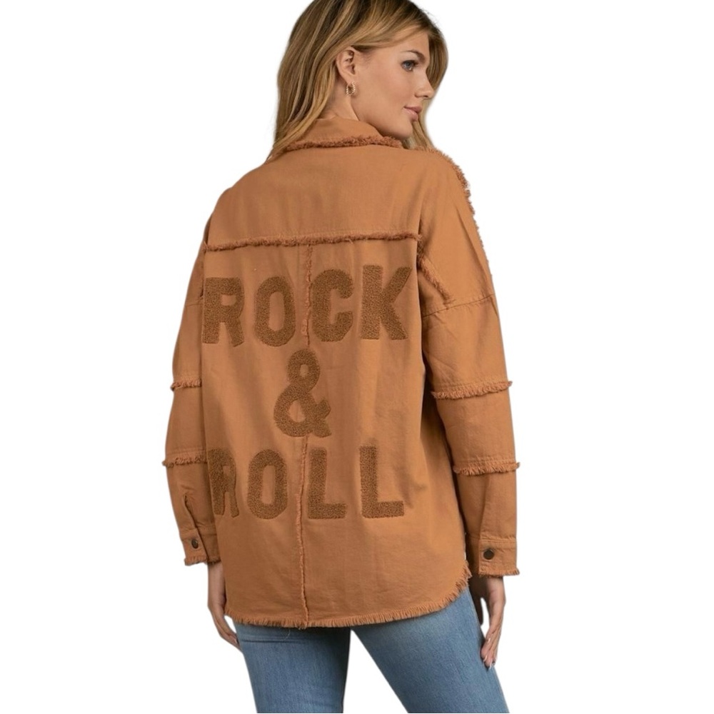 Elan Devan Tan Rock & Roll Shacket Sizes S, M, and XL NWT
